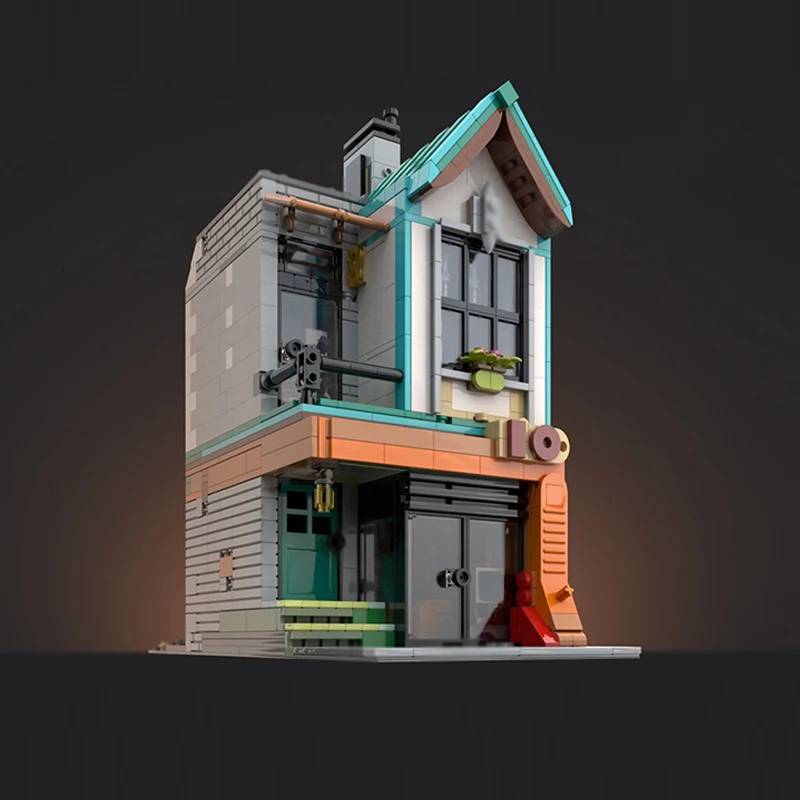 스트리트 뷰 모델 MOC 빌딩 벽돌 도시 주거용 건물 모듈형 기술 선물 휴일 조립 어린이 장난감 정장