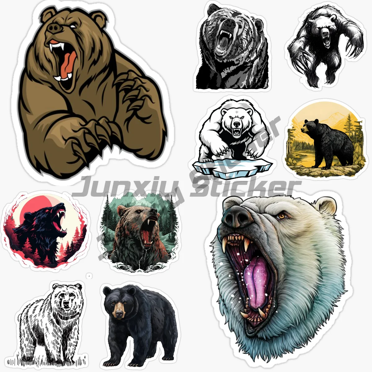 

Angry Wild Bear Car Sticker Motorcycle Vinyl Auto Body Decal Occlusion Scratch Cartoon Car Styling Decor Decal