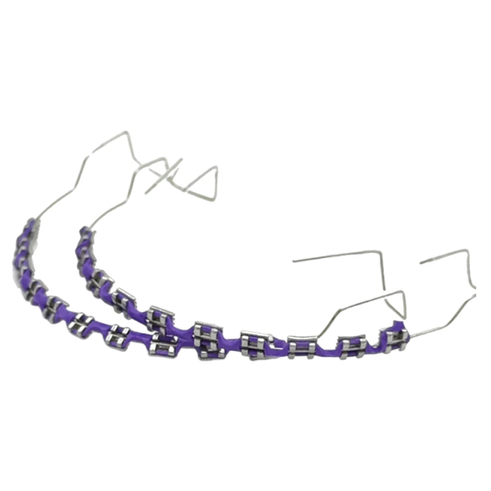 زخرفة الأسنان المؤقتة مع صندوق الأقواس، دعامة معدنية مريحة هدية لتزيين الأسنان المؤقتة للعائلة مع الأسلاك المعدنية