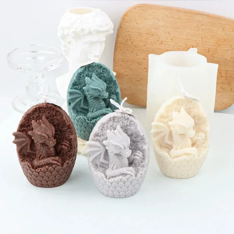 

Animal Dragon Candle Mold Silicone Handmade Desktop Decoration Gypsum Aromatherapy Candle Making Tool Resin Soap Mold
