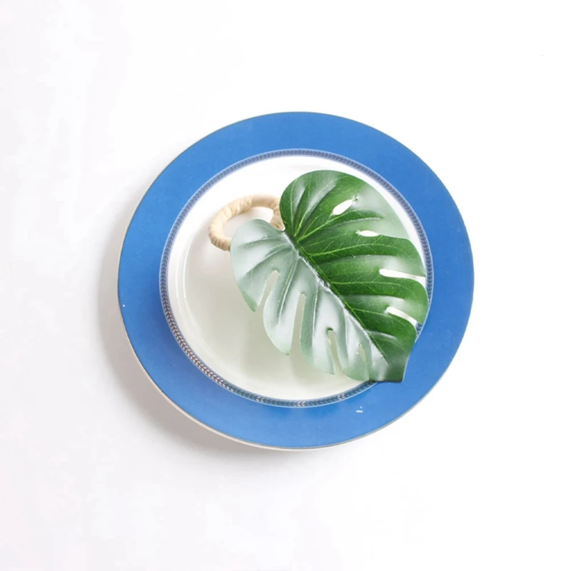 Portatovaglioli a foglia verde, portatovaglioli per cerimonia/Casual, decorazioni per la tavola da pranzo, decorazioni per feste