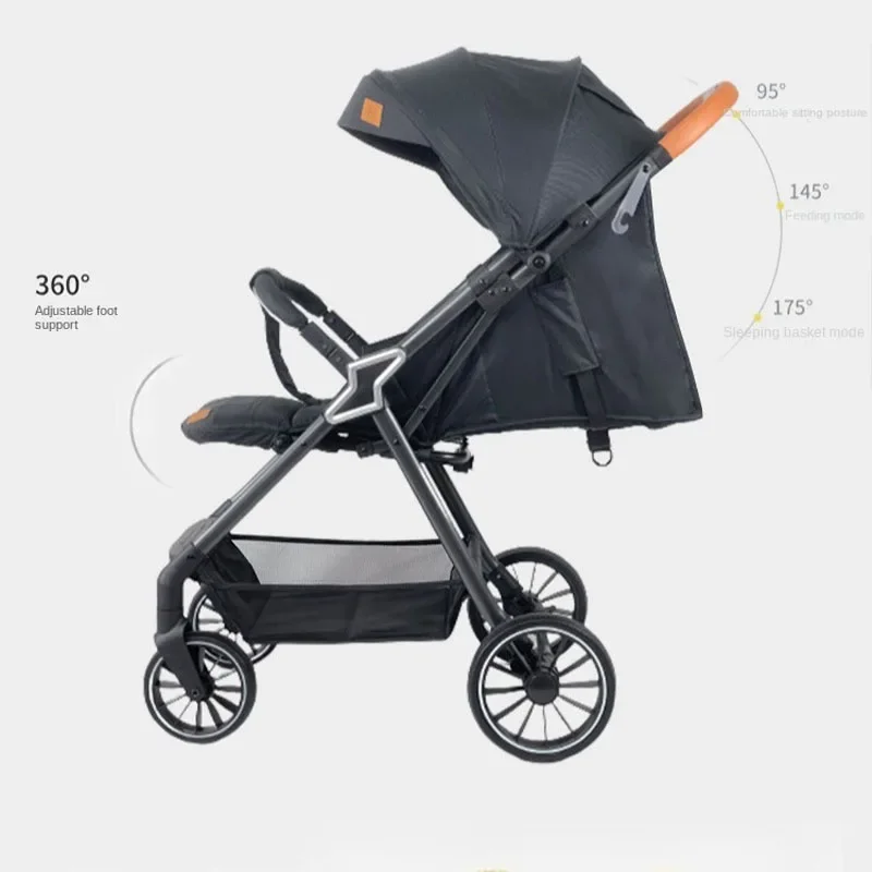 Folding Stroller High-view Lightweight Multifunctional Stroller Two-way Swivel Seat Shock Absorbing Newborn Baby Stroller