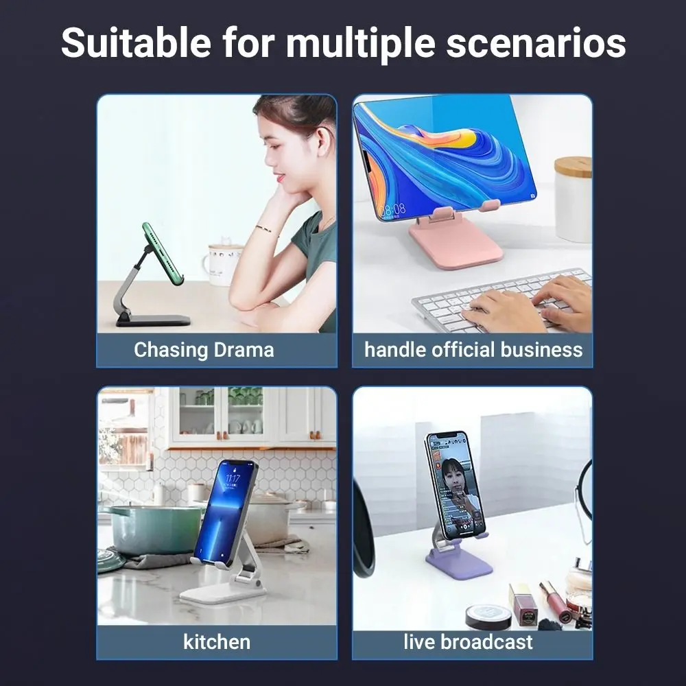 Supporto universale retrattile per telefono cellulare Stabile anti-vibrazione Supporto da tavolo in metallo Staffa per tablet portatile pieghevole