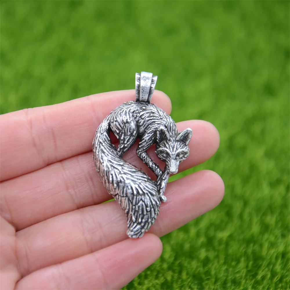 Slavic Fox Pendant Animal Viking Jewelry Necklace Men Accessories Goth Jewlery