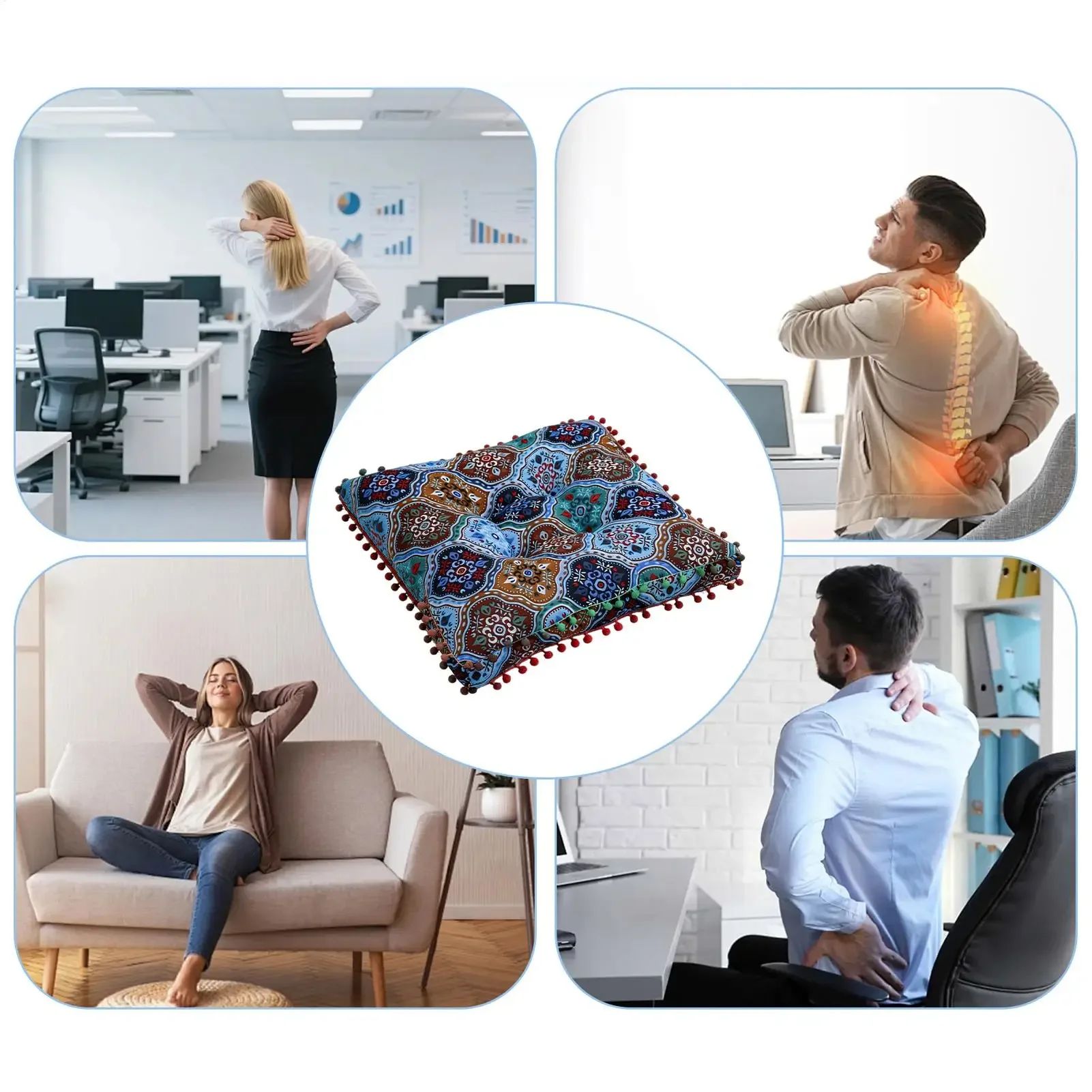 Chair Seat Cushion 40x40cm Non-Slip Aesthetic Covers Indoor Chair Cushions Home Decor For Sitting Pressure Relief Bedroom Living