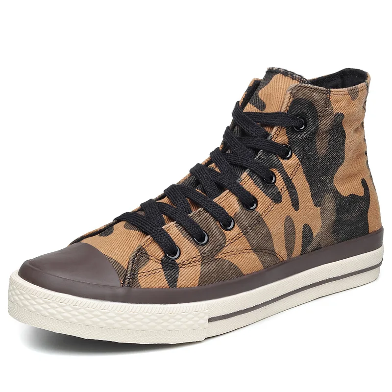 New Fashion Shoes Autumn High Top Casual Shoes Korean Camouflage Canvas Shoes  Sneakers  Men\'s Board Shoes Tenis Shoes