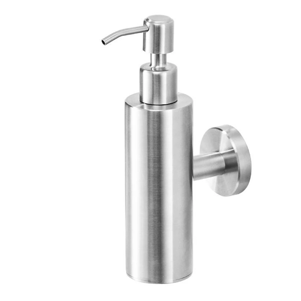 Convenient Soap Dispenser Wall Mounted Dispenser Black And Silver Options Large Capacity Stainless Steel Material