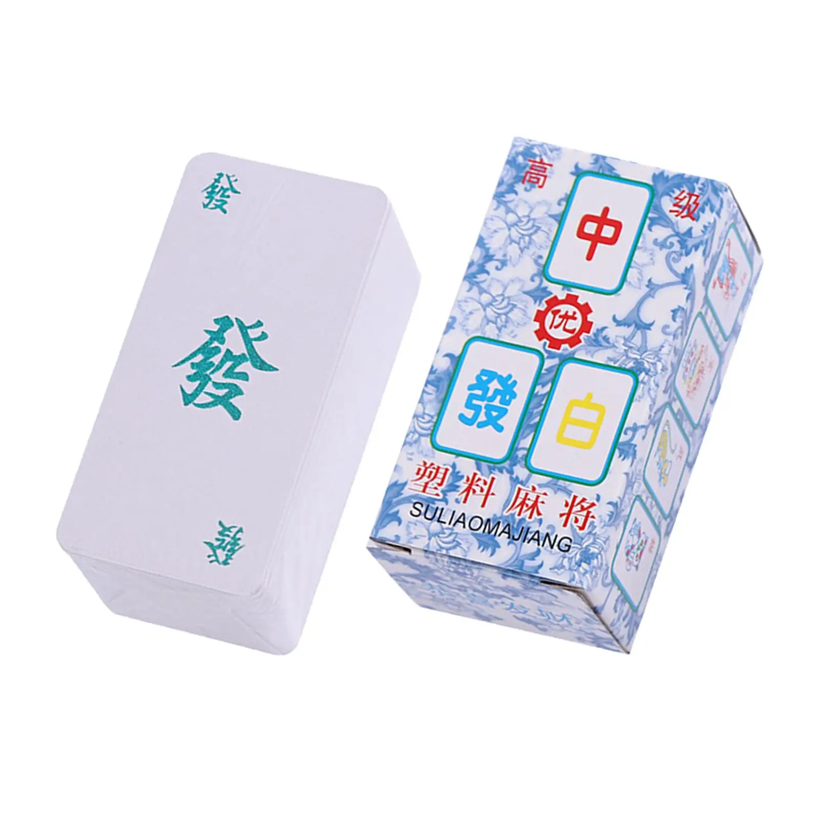 Travel Mini Mahjong Blue and White Porcelain Mahjong Compact Chinese - view 2