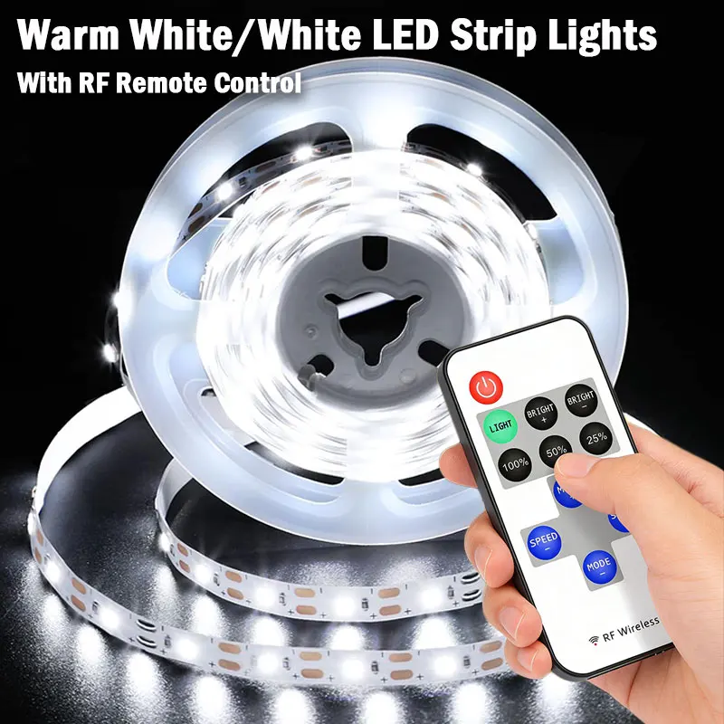 SMD2835 5V USB LED-Lichtstreifen Warmweiß & Weiß mit RF-Fernbedienung für Küchenschrank Heimdekoration