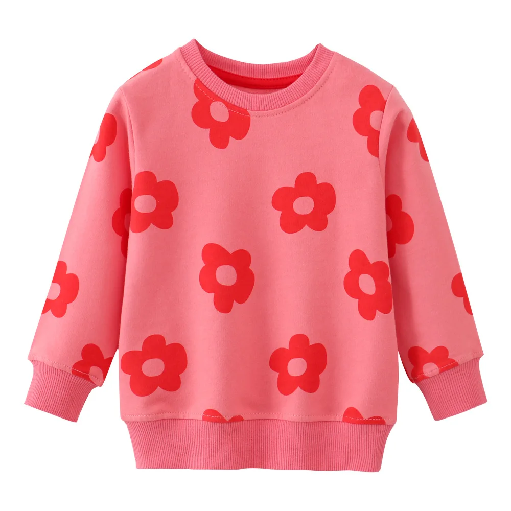 Girls Sweatshirt Knitted Terry Cotton Long-sleeved Cartoon Sweatshirt New Boys Autumn Clothing Children's Sweatshirt Top