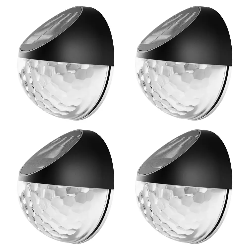 4 قطعة أضواء السياج الشمسية، في الهواء الطلق بارك فناء الجدار الديكور أضواء المناظر الطبيعية، أضواء سياج الدرج سطح السفينة