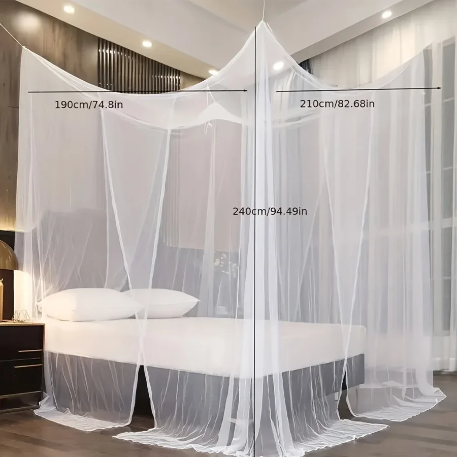 Großes viertüriges Moskitonetz, atmungsaktive Polyester-Netzabdeckung, geeignet für Outdoor-Camping, insektensicher im Sommer – Detail 11