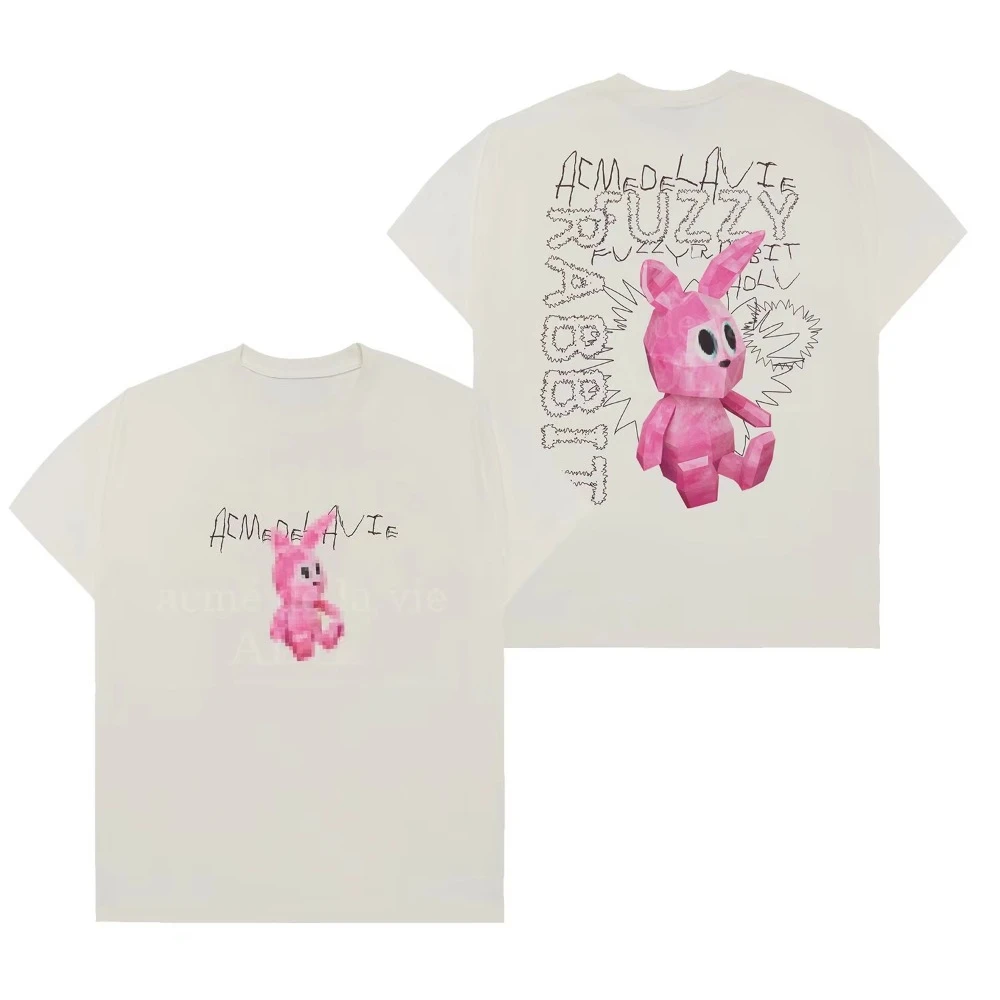 2026 new Similar style to Qu Shunrong's trendy bear and tiger oversized loose-fitting men's and women's T-shirts