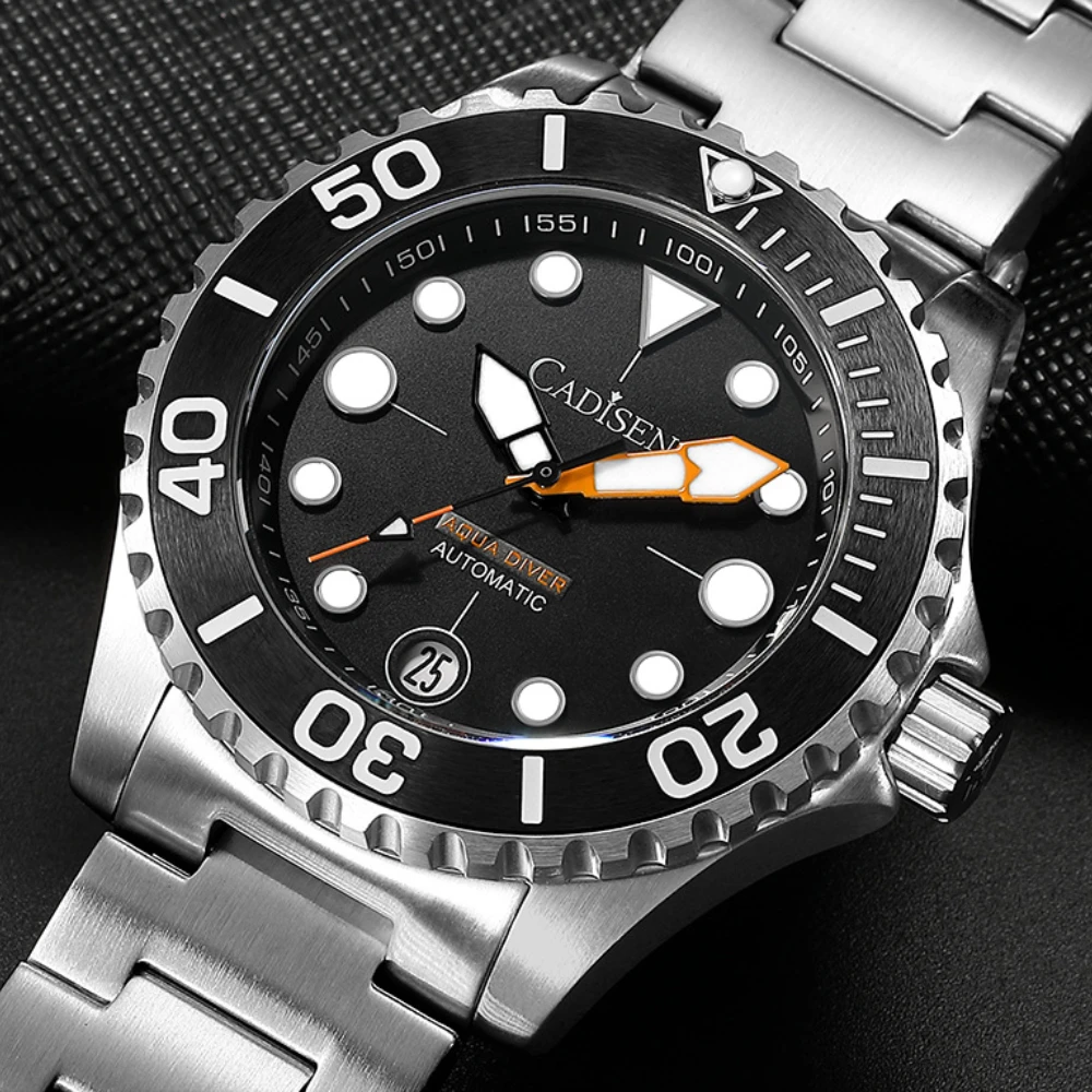 

CADISEN AQUA DIVER 2024 New Brand Luxury Men Watches Automatic Watch Japan NH35A 100M Waterproof Luminous Mechanical Wristwatch