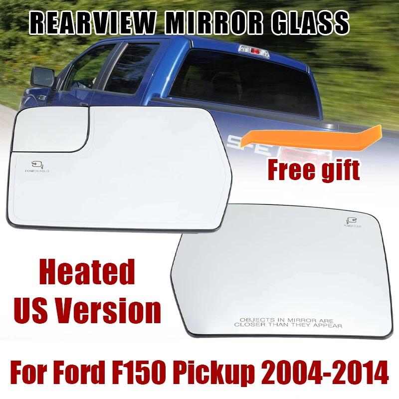 

Glass rear view mirror Without/With Heated, rear view mirror with For Ford F150 2004 2005 2006 2007 2008 2009- 2014 Us Version