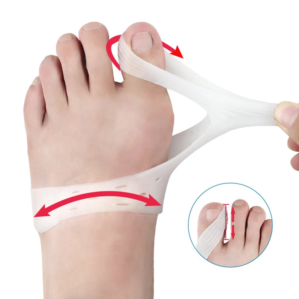 

2 Pairs Toe Corrector Hallux Comfortable Material Relieves Pain Bent Toes Overlapping Toes Bunion Separator Bunions