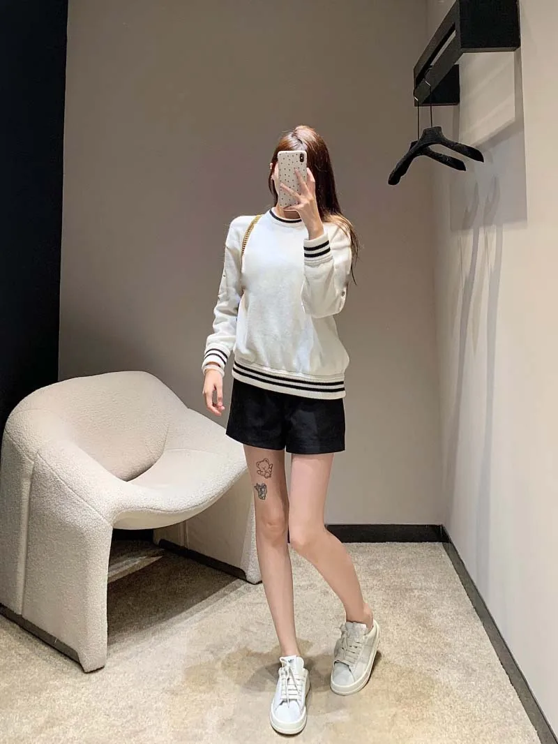 College style women's sweater fashionable loose casual sweet temperament wool knitted long sleeved pullover mid length