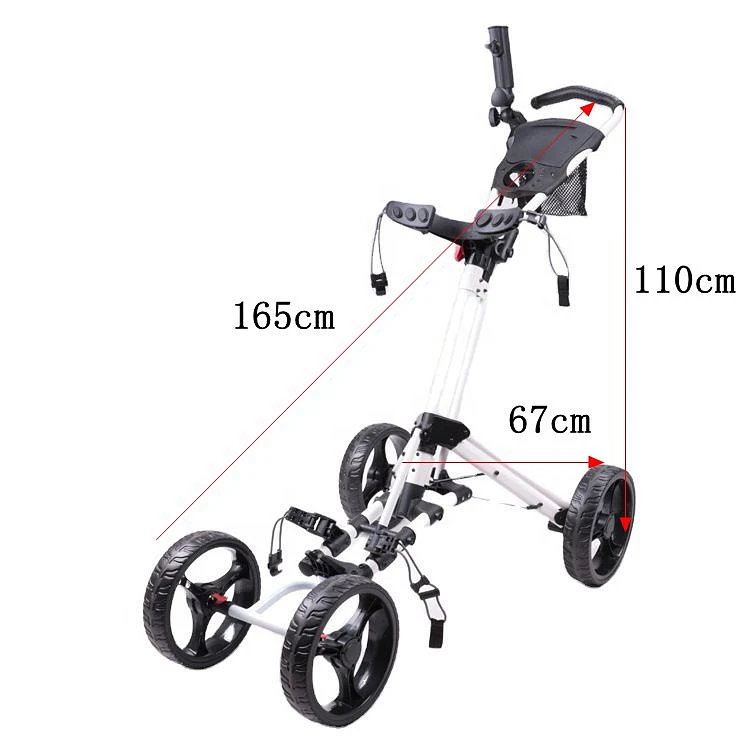 Nice Quality Sales Foldable 4 Wheel Push Cart Golf Trolley