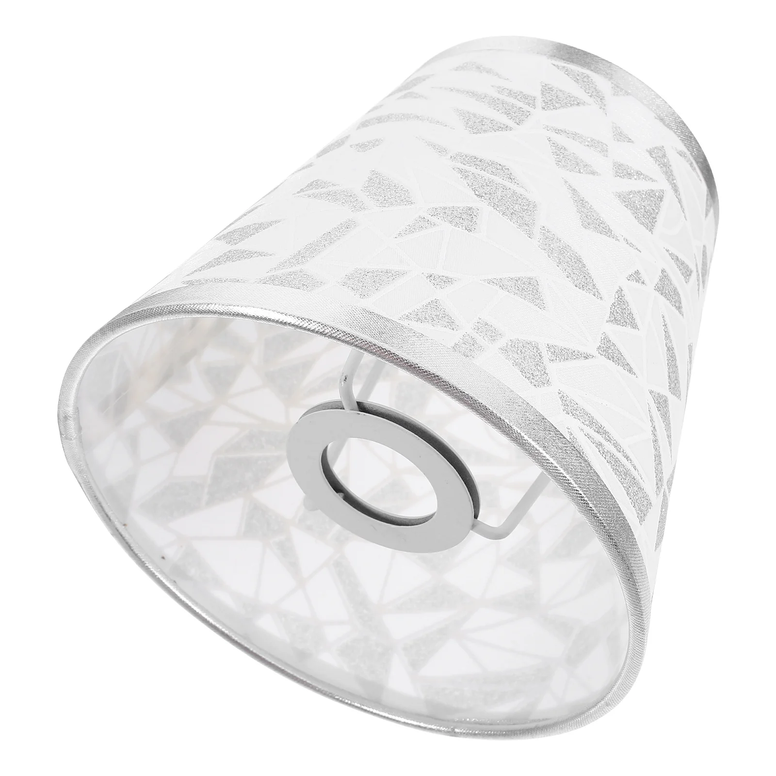 

Elegant Fabric Wall Light Shade E14 Lampshade Silver Diamond Pattern for Bedroom Living Room Lamp Replacement Cover