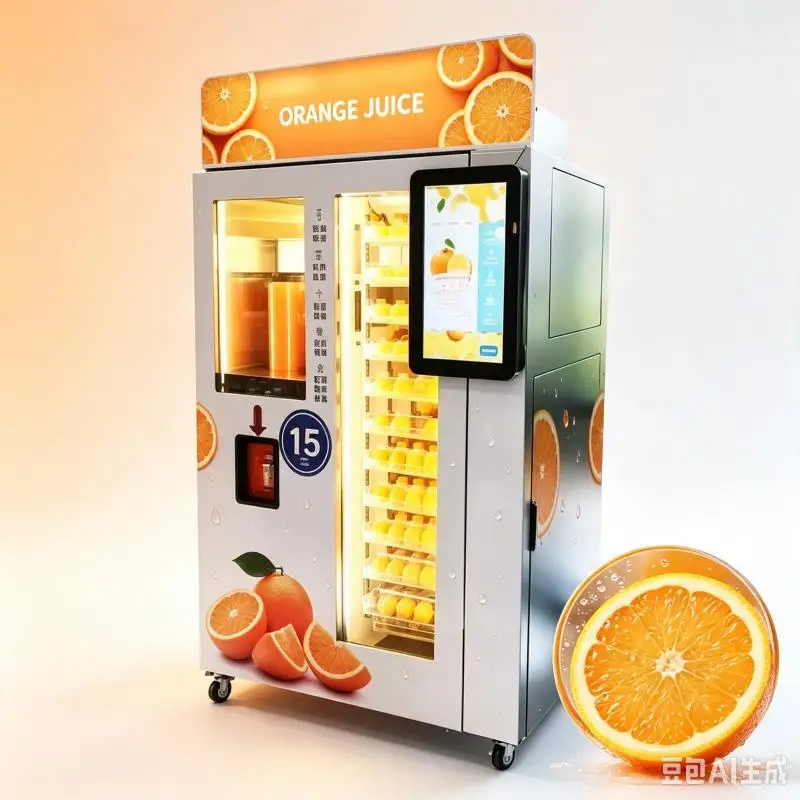 Automatic Orange Juice Vending Machine Fresh Squeezed Citrus Beverage Machine Smart Retail Sales Solution