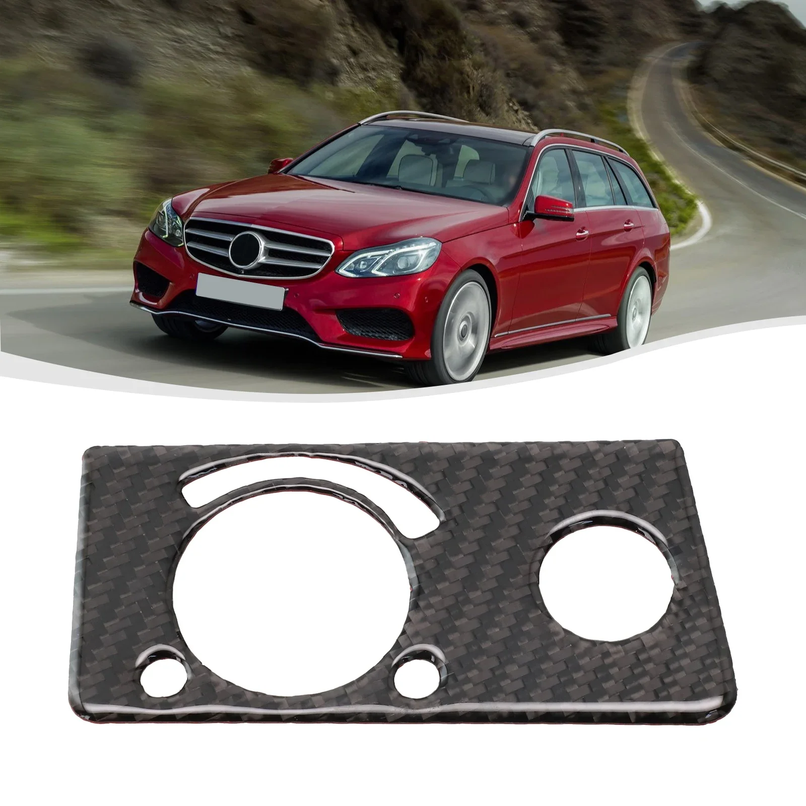 

Cover Trim Panel Cover Switch Vehicle Real Carbon Fiber Replacement Accessories Black Headlight Knob For Mercedes E-Class W211