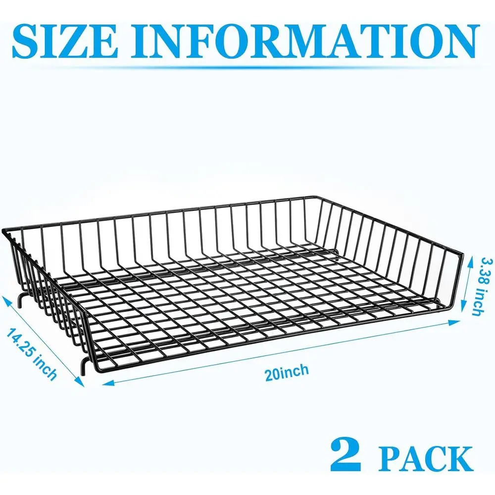Black 11x17 Inch Metal Desk Organizer with Wire Grid for Office and Home, Ideal for Files and Letters