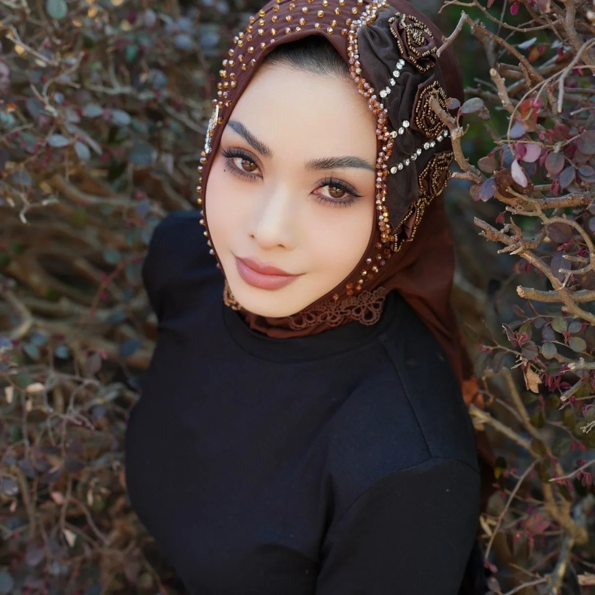 

Новогодний праздничный элегантный хиджаб для девочек-мусульманок