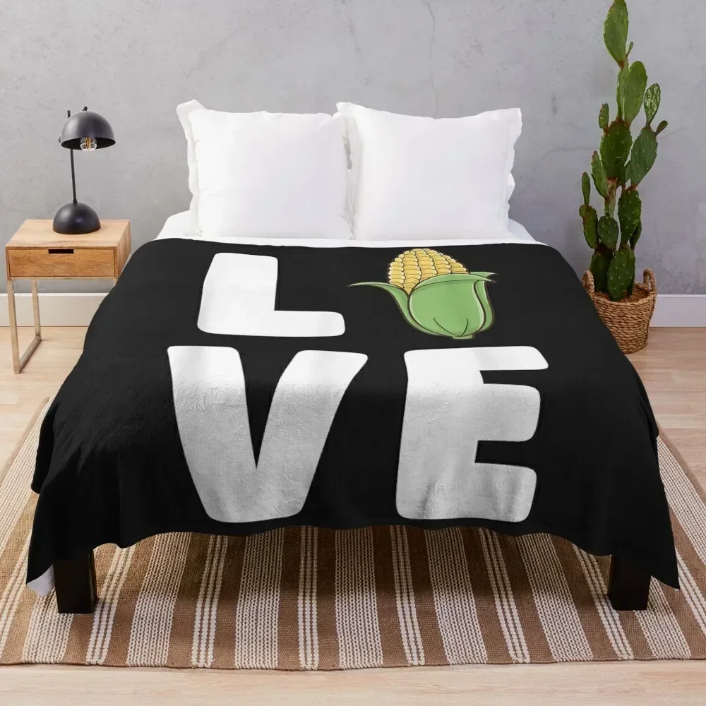 

Funny Corn Love Farmer Farming Corn Lover Summer Throw Blanket Soft Home Decor Blanket for Couch Bedroom