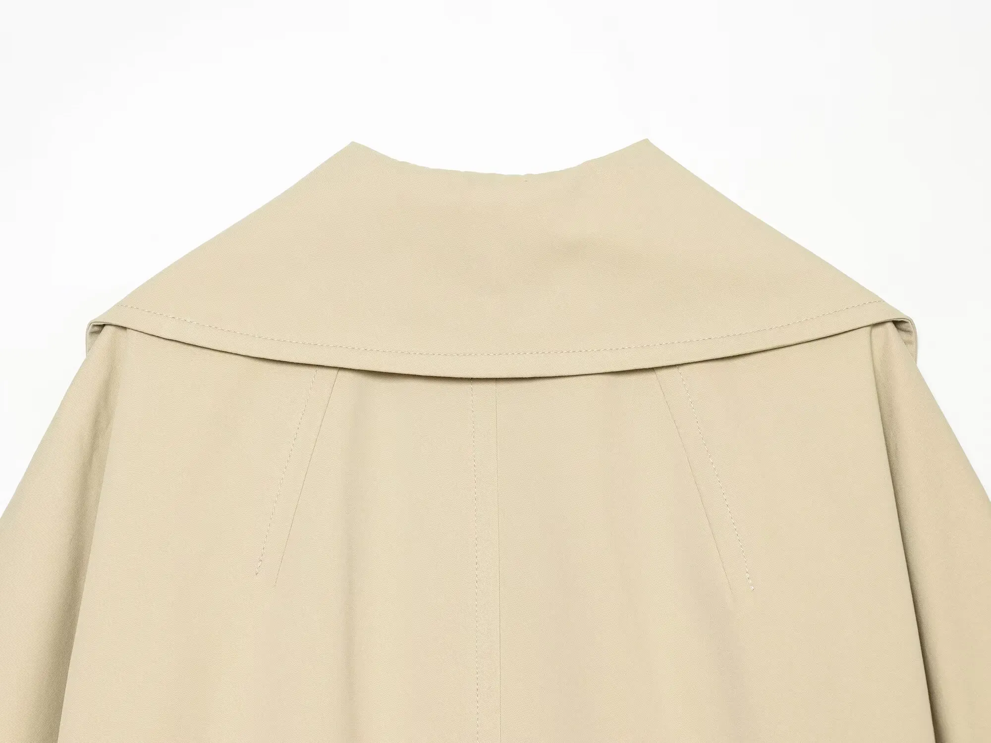 BSAY Damen-Trenchcoat im britischen Stil, kurz geschnitten, mit breitem Revers, einreihig, Knopfverschluss vorne, locker geschnitten, lange Ärmel, gefüttert, lässige Oberbekleidung – Detail 9