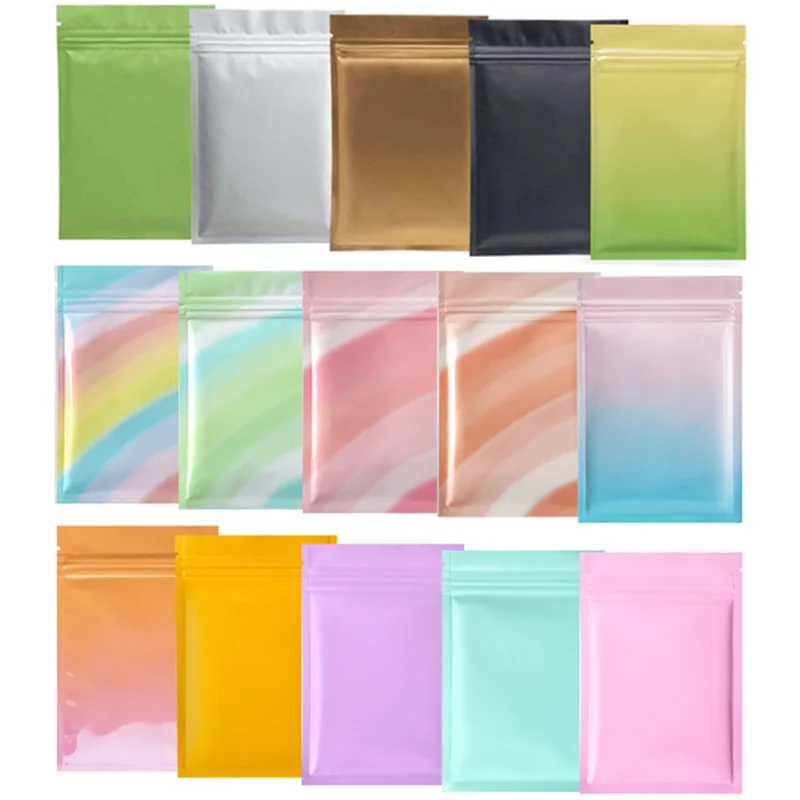 20pcs Small Zip Lock Bags Printed Foil Sealing Pack Resealable Mylar Smell Proof Pouch For Packaging Jewelry Candy Tea Package