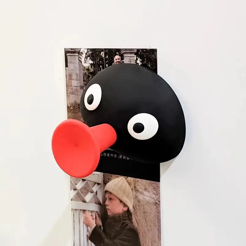 3D-Kühlschrankaufkleber, niedlicher Pinguin, Schmollmund, Handtuchhaken, Aufbewahrungszubehör für den Haushalt, kreativer, spurloser Wandhaken ohne Stanzen