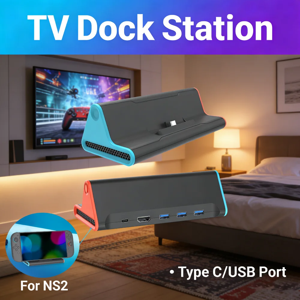 สำหรับอุปกรณ์เสริมเกม NS2 แท่นวาง HD Docking Station แบบ Type C USB3.0 ชาร์จเร็ว แท่นชาร์จคอนโซล รองรับการส่งสัญญาณภาพ 4K 60Hz