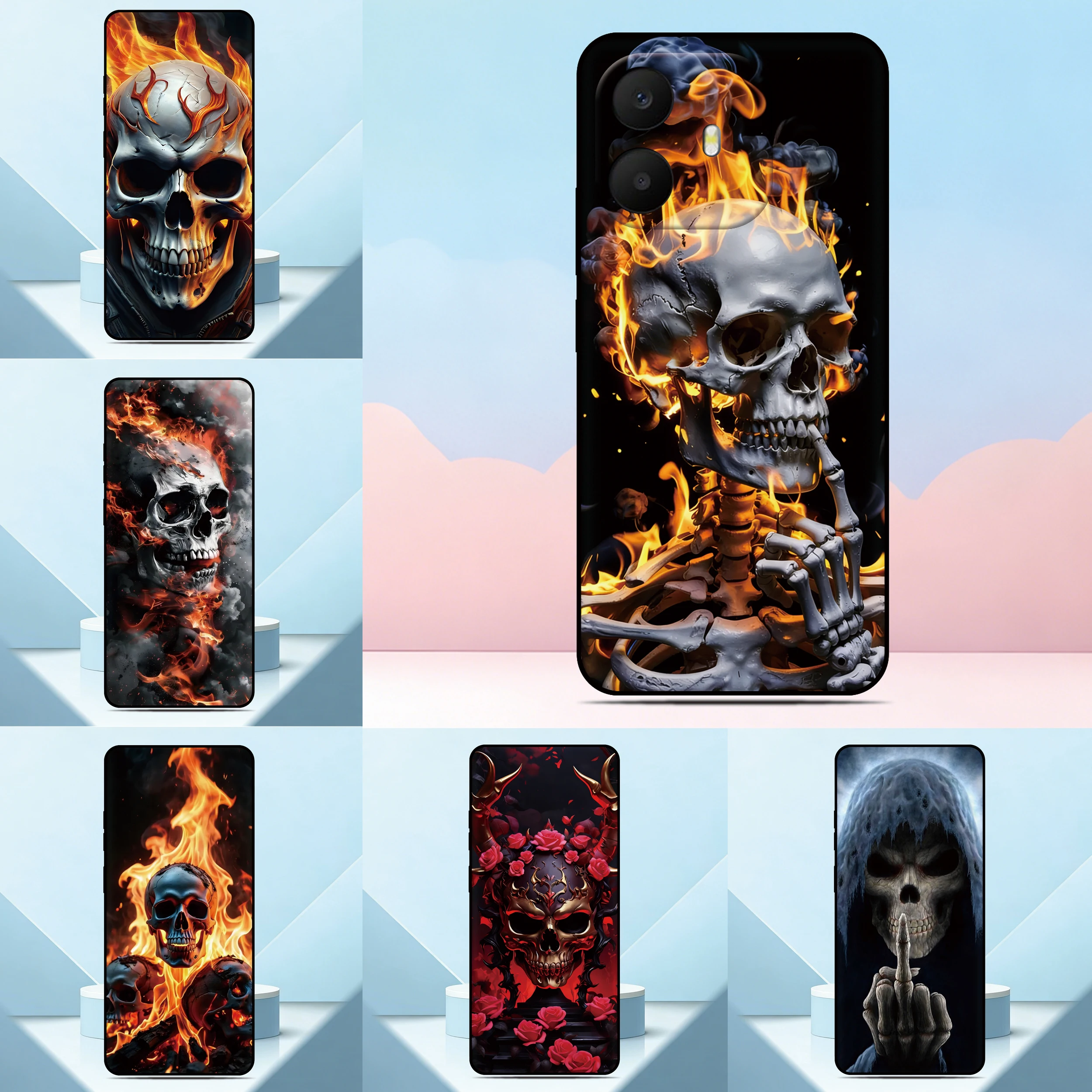 Coque de téléphone en forme de crâne de vache, étui arrière à motif peint pour TCL K70 4G, en Silicone souple, personnalisé