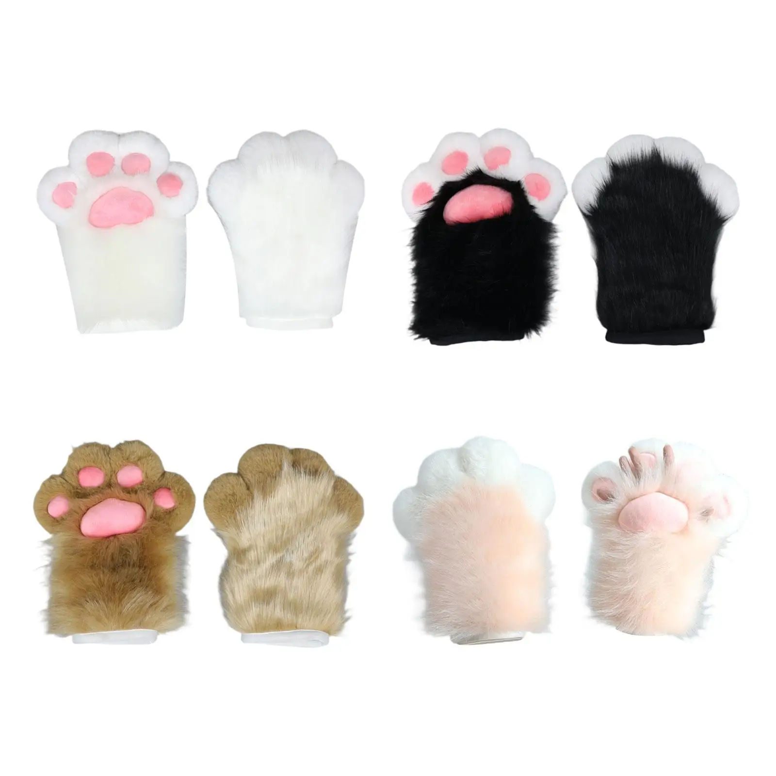 Cat Paws Gloves Handwear Dress up Winter Warm Gloves Animal Claw Kitten Claw Gloves for Club Role Play Carnival Party Masquerade