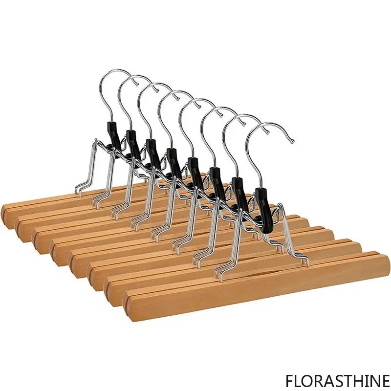 8pcs-a27f-home-pants-rack-wooden-stretcher-non-slip-with-hook-swivel-bedroom-clothes-organizer