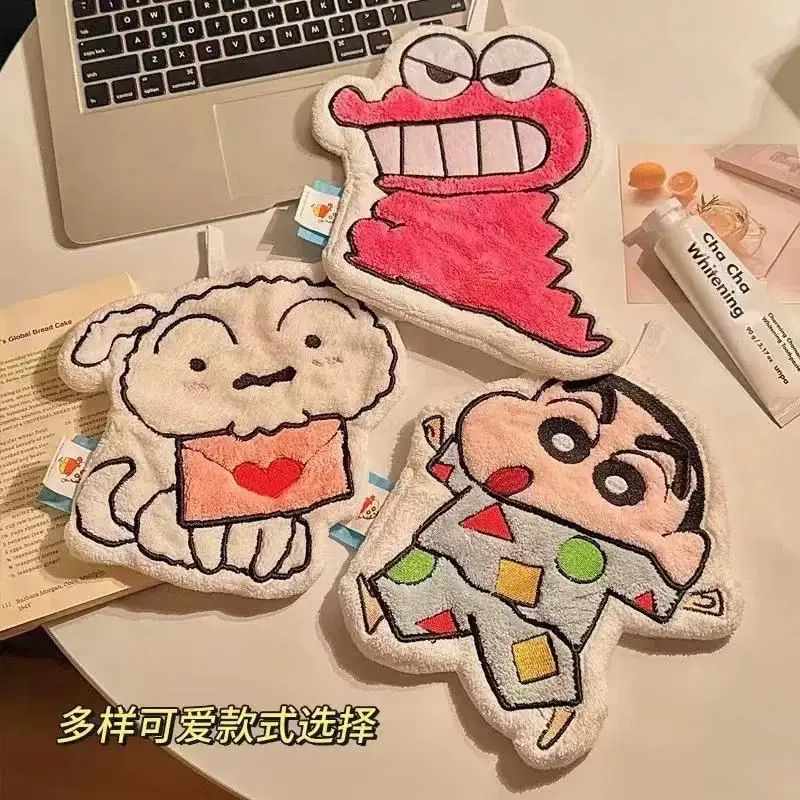 Nowy ręcznik do rąk z motywem anime Crayon Shin-chan, uroczy, wiszący, super chłonny, gruby ręcznik do łazienki i kuchni. — zdjęcie 2