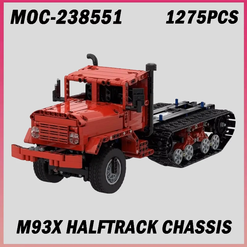 

1275 шт. MOC-238551 M93x вездеходный полутрек грузовик-транспорт шасси модель строительные блоки кирпич детская игрушка для мальчиков подарок на день рождения