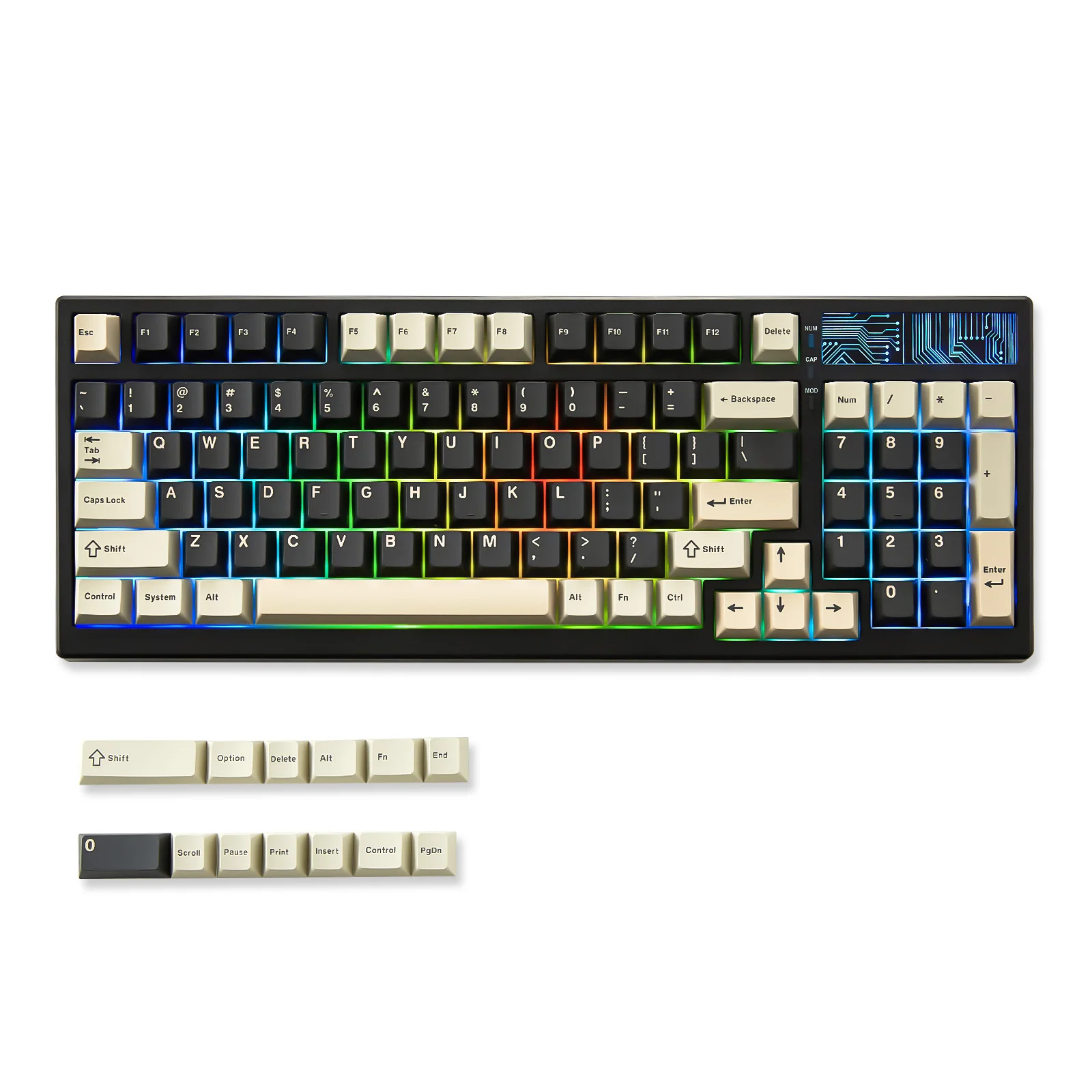 メカニカルゲーミングキーボード,YUNZII-YZ98,黒,99キー,ホット