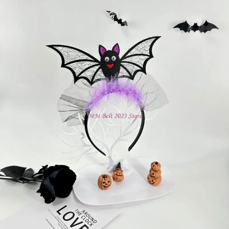 49ME – bandeau en forme d'aile chauve-souris pour enfants adultes, bandeau pour femmes, SPA, cerceau pour cheveux, prise