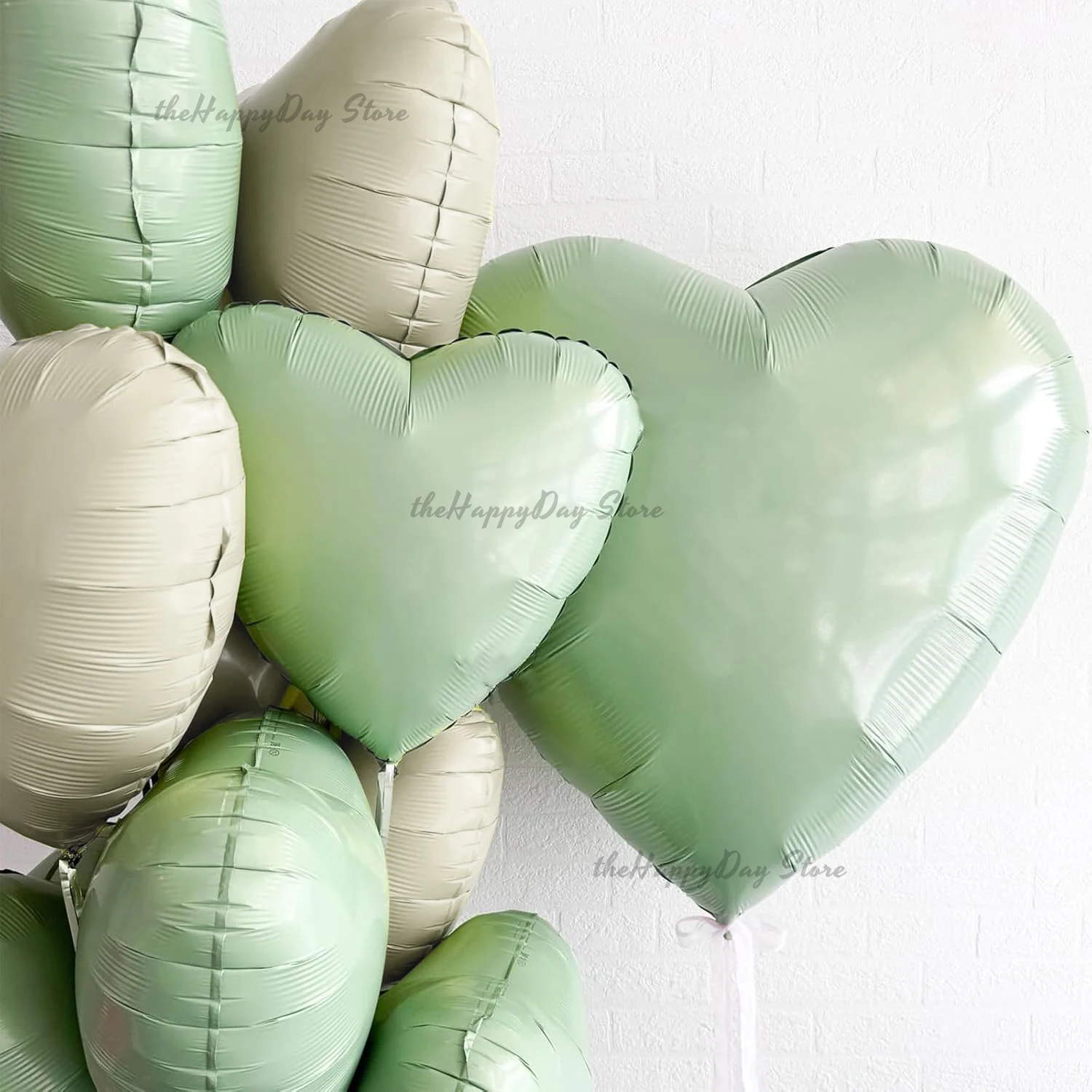 20/10Pcs Cream Heart Foil Balloons 18inch Matte Pink Blue Heart Balloon for Valentine's Day Wedding Boho Birthday Helium Globos