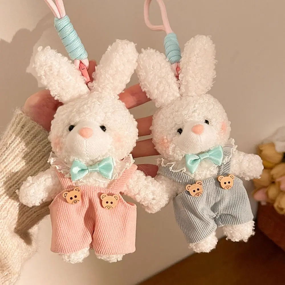 Modieuze hangende beer pluche hanger zachte cartoon pluche pop sleutelhanger 16 cm pluche pluche konijn sleutelhanger rugzak decoratie