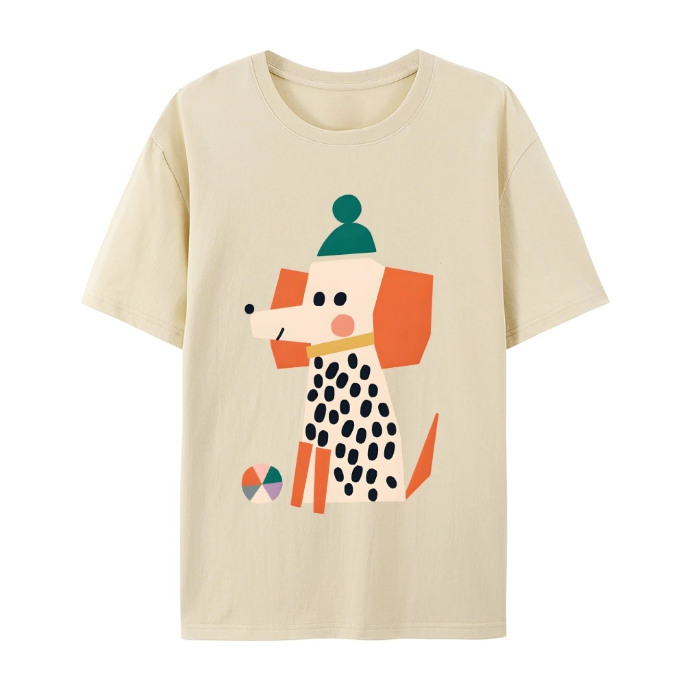 

Casual Short Sleeve T-Shirt Y2K Graphic T-shirt Spotted Dog Premium Cotton High Quality Oversize Colorful Playful Y2K Style