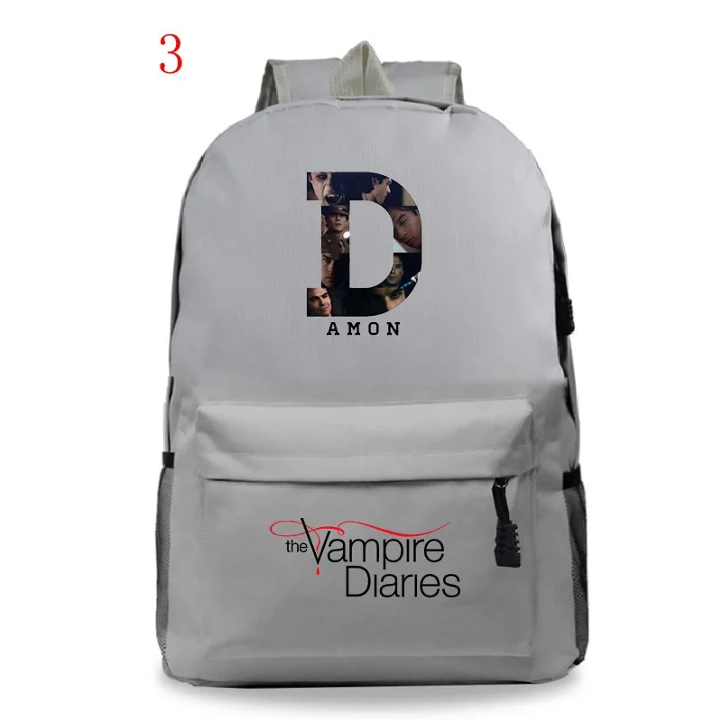 

The V-Vampires Diaries Backpack Boy Girl School Bags Teens Backpack Women Men Travel Bag Daily Backpacks