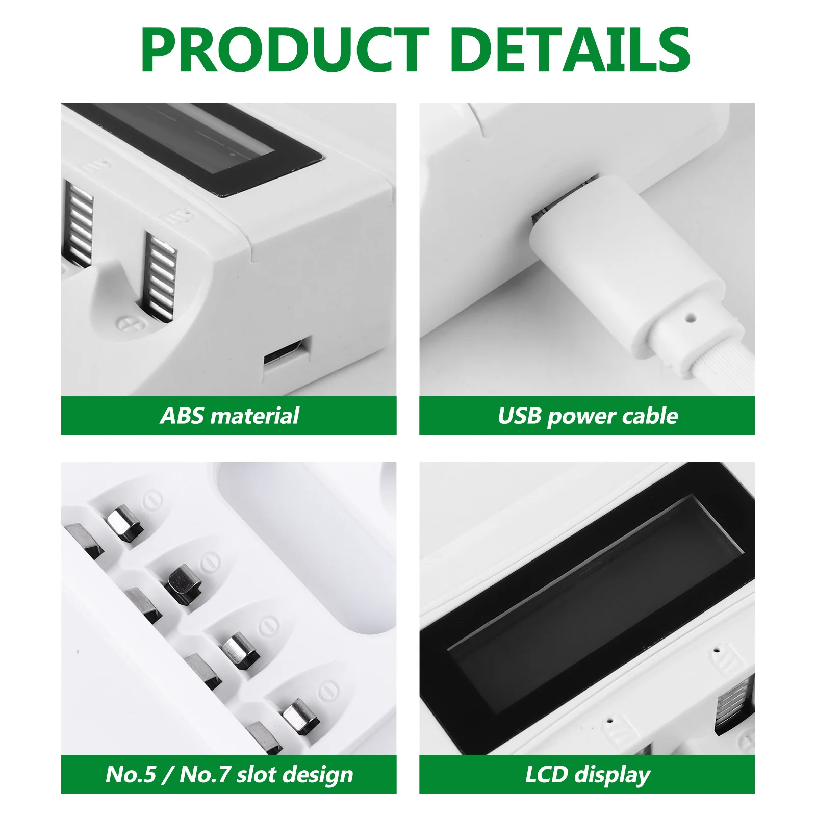

Lcd Display 4 Bay Rechargeable Individual Slot Smart Charging Equipment For Aa Aaa Universal
