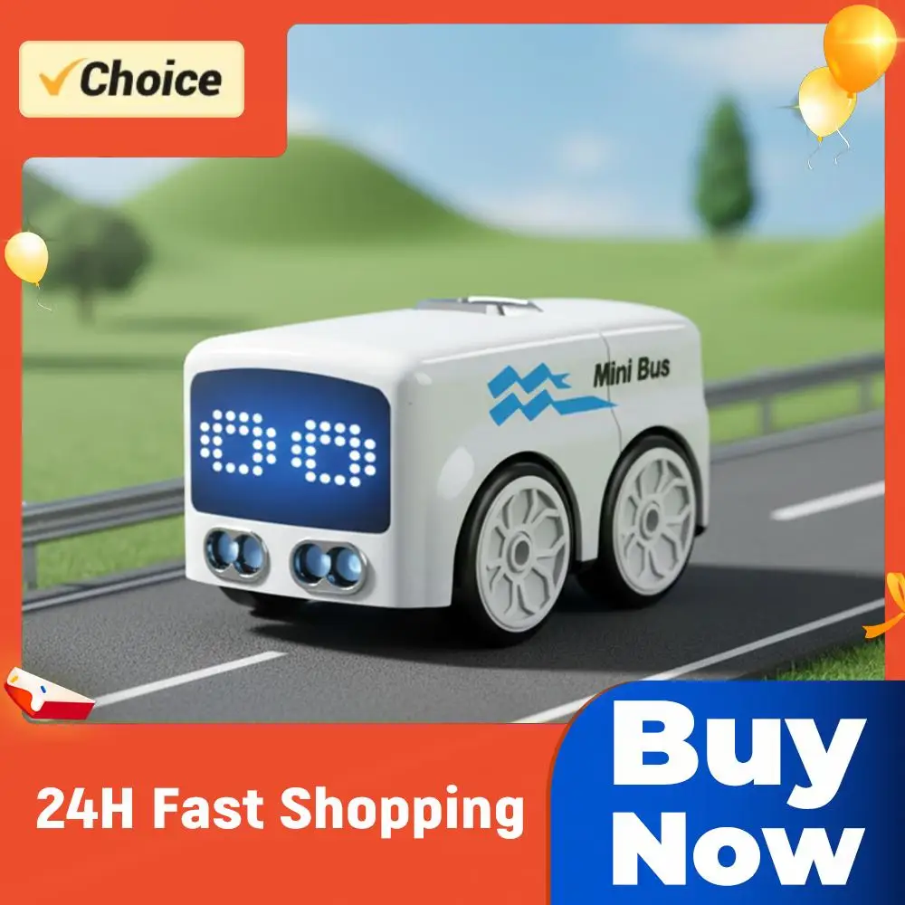 RC Intelligent Mini Bus Auto-Follow Line Tracking with Soccer Smart Gesture Control RC Car Mini Bus for Boys Birthday Toys Gifts