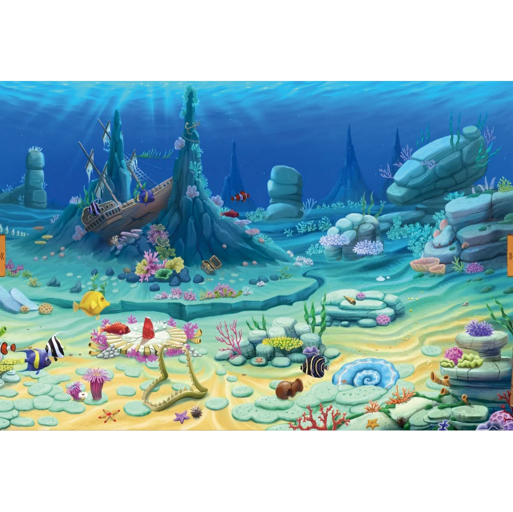 Desenhos animados mundo subaquático peixe criança aniversário fotografia pano de fundo fotográfico chá de fraldas decoração fundos estúdio de fotos