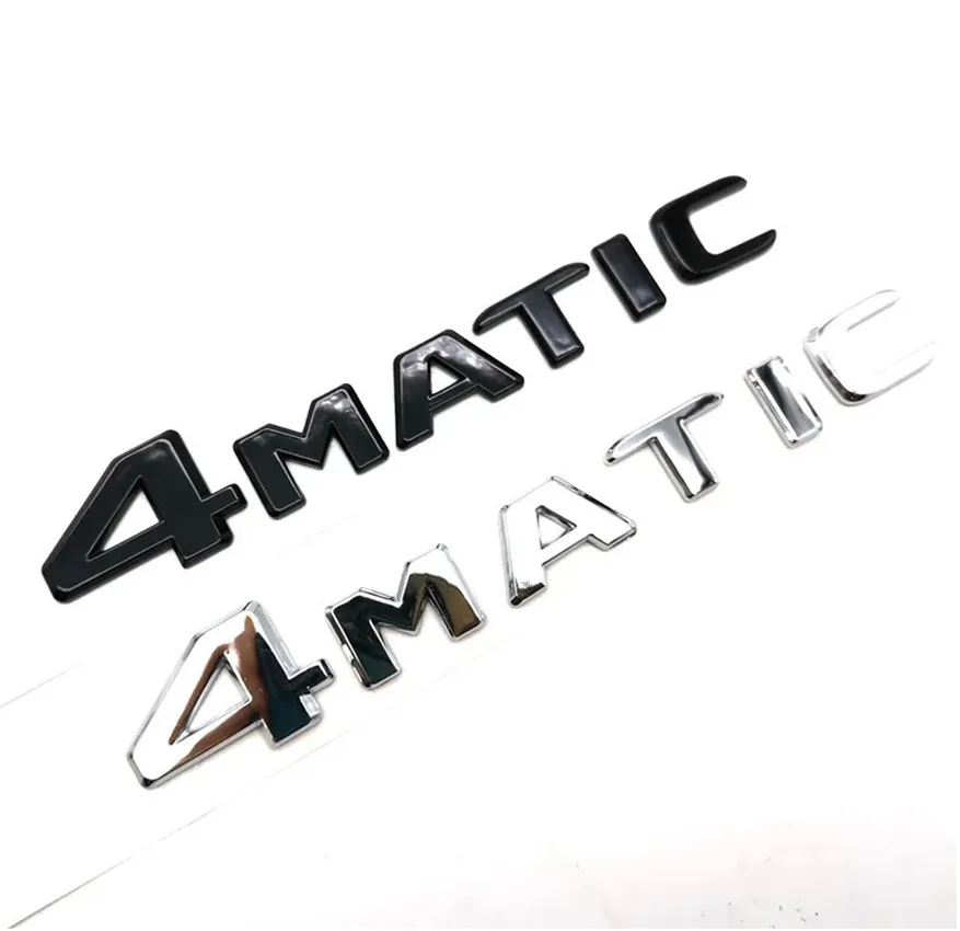 3D ABS Chrome 4MATIC Logo 4 Matic Emblem Letter Car Trunk Badge For 4matic Sticker Accessories