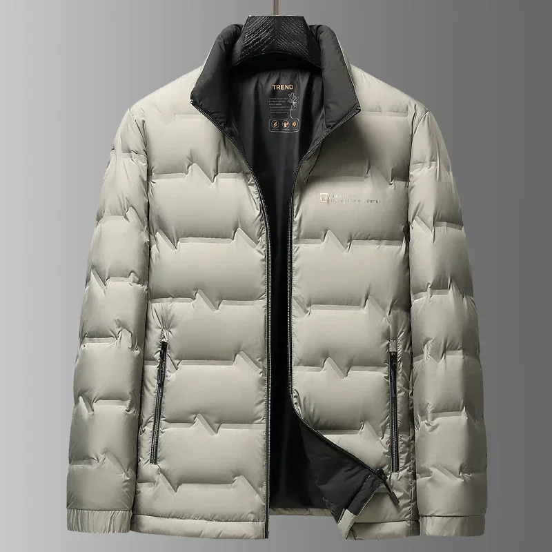 Piumino leggero da uomo Piumino d'anatra bianco 2024 Inverno New Business Jack Abbigliamento Colletto alla coreana Cappotto caldo