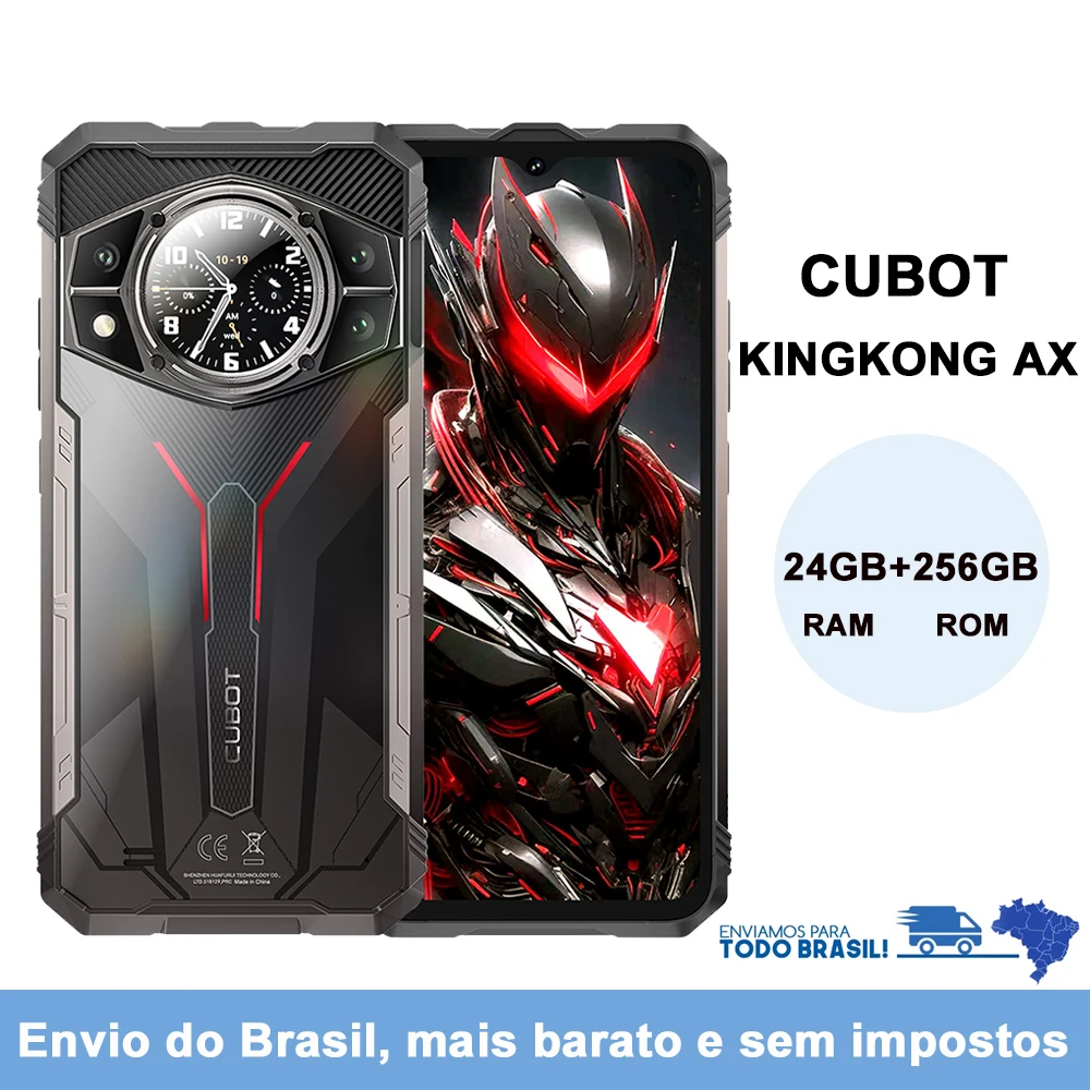 [Ship From BR] Cubot Ultra-thin Rugged Smartphone Android KING KONG AX, Helio G99, 24GB RAM, 256GB ROM, 120Hz Screen, 100MP, NFC