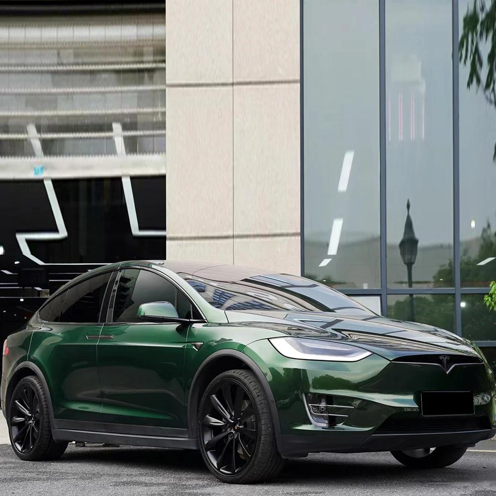 Removable Easy to Install Auto Vinyl Premium PET Car Body Film Car Wrap Stretchable Air Release Midnight Green